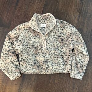 NEW American Eagle Leopard Fleece Half zip size XS